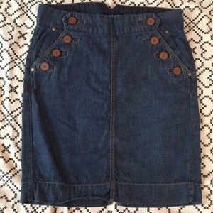 Denim high waist pencil skirt